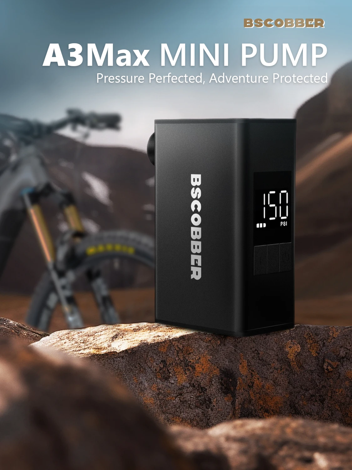 Mini Air Compressor Cycling Pump for Mountain Bike Tires Portable Bike Tire Infl