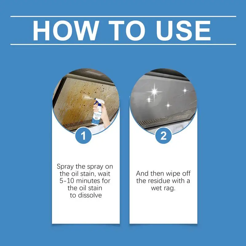 Oil Stain Cleaner Spray Grease Stain Remover 120ml Kitchen Grease Foam Cleaner Oil Stains Degreaser Household Spray For