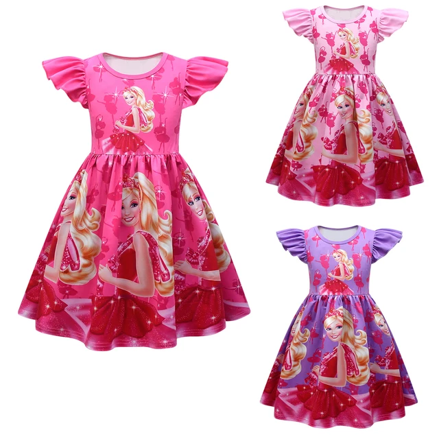 Vestido de Barbie para niños y niñas, ropa de princesa, regalo de fiesta de  cumpleaños, Milksilk, disponible de 3 a 8 años - AliExpress