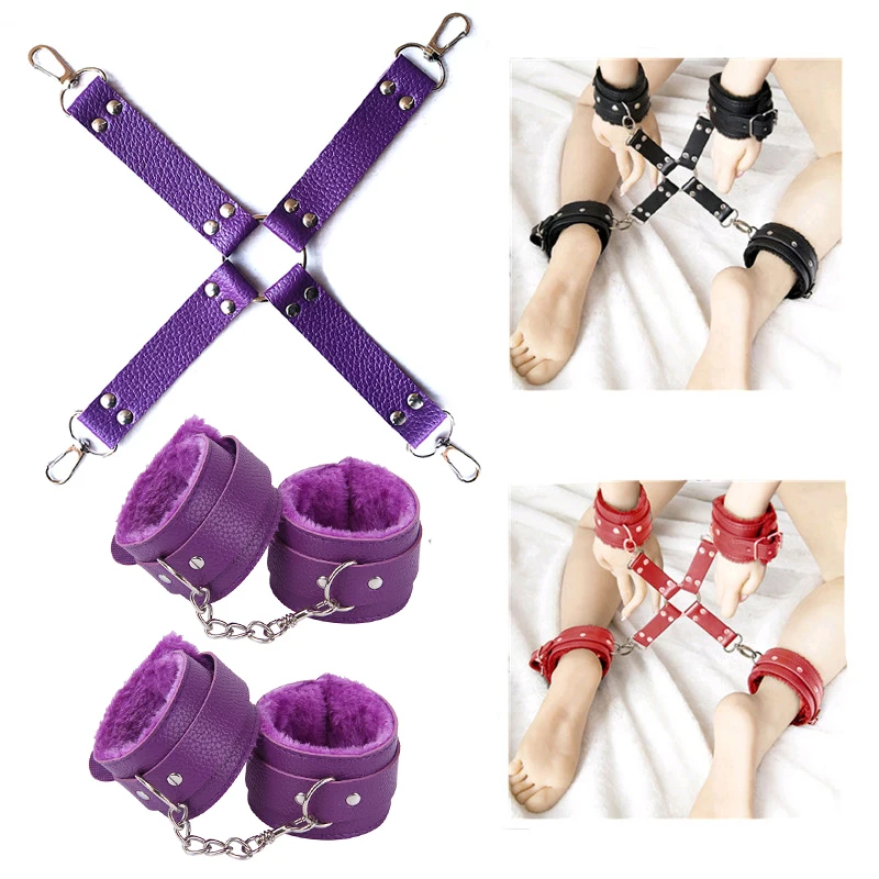 Pu-leder Plüsch-handschellen Fesselset Für Erwachsene_voghion.com