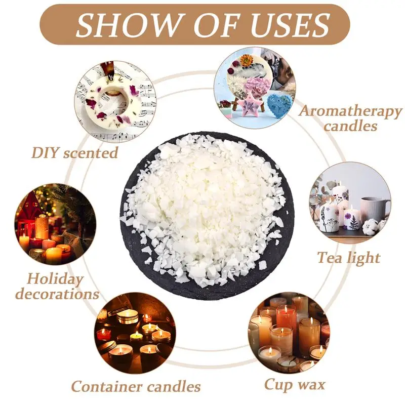 100/500g/1kg Pure Soy Wax Paraffin Material Pre-Soy Wax-Core Pigments Aromatherapy Pure Paraffin Wax DIY Handmade Candles Crafts