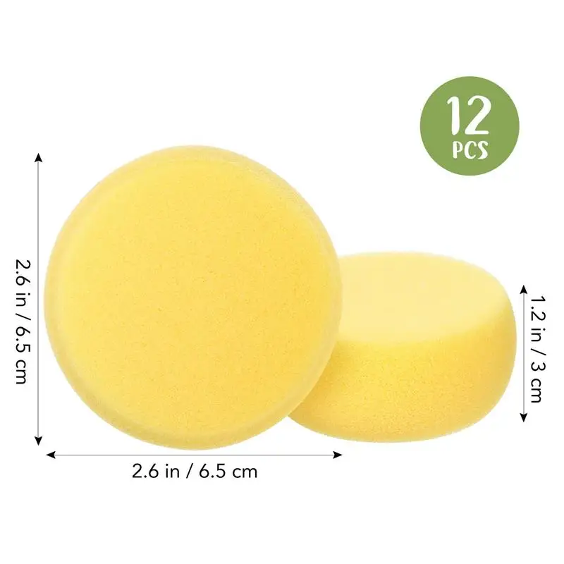 12 Pcs Yellow Round Painting Sponges Applicator Watercolor Synthetic  Sponges Artist Sponges for Painting Ceramics Pottery Watercolor Household  Use & More (3 Inch)