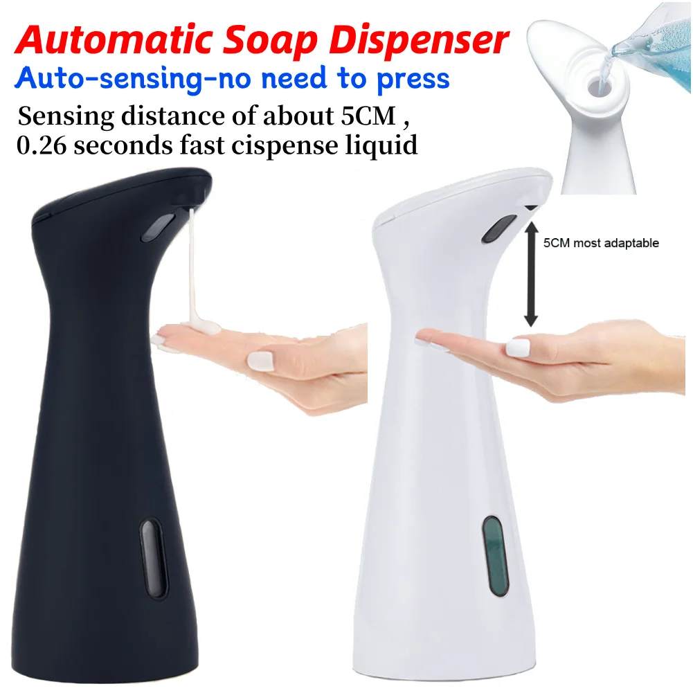 Automatic Soap Lotion Dispenser Battery Operated 200ML Liquid Dispenser Touchless Waterproof for Kitchen Bathroom Washroom