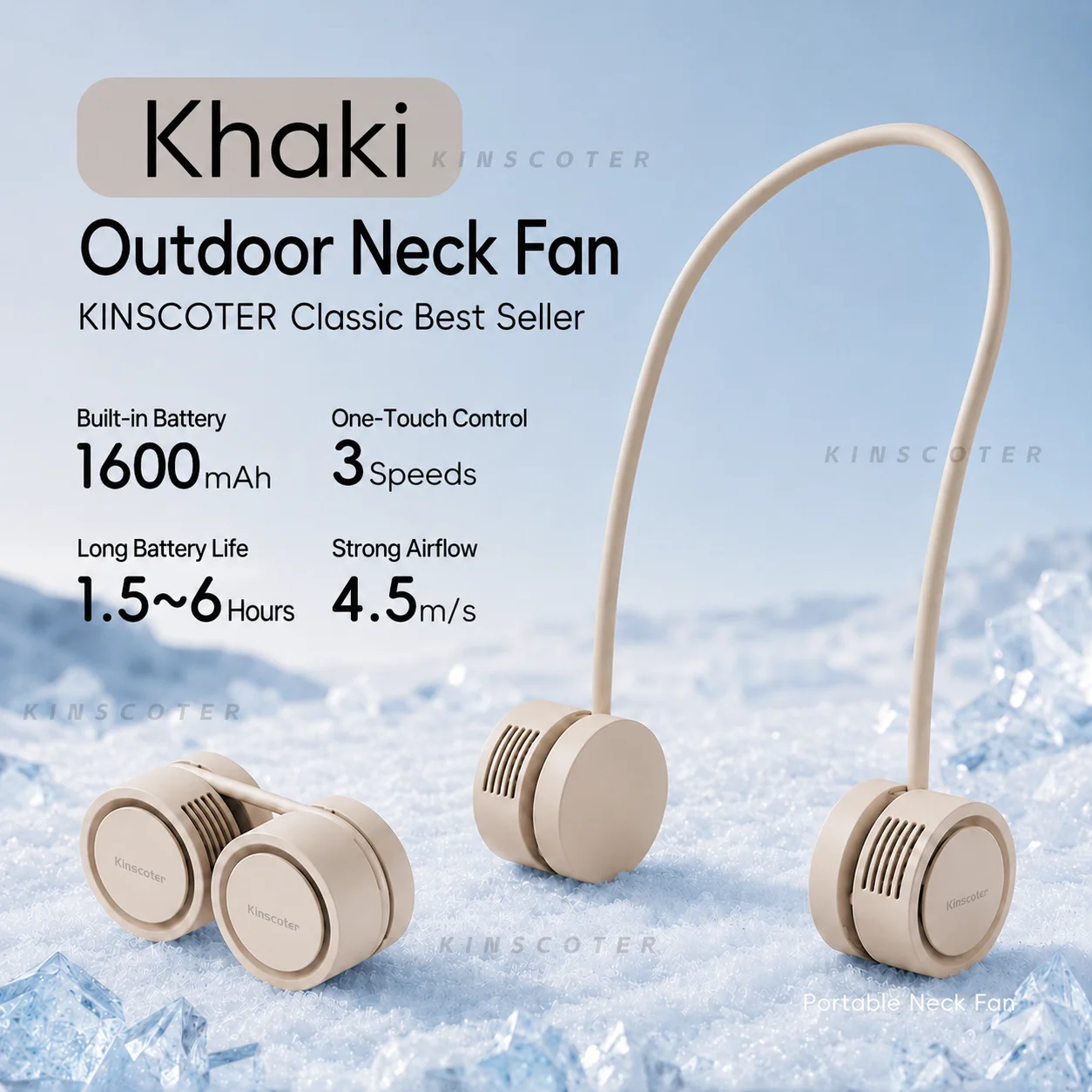 Portable USB Rechargeable Bladeless Hanging Neck Fan