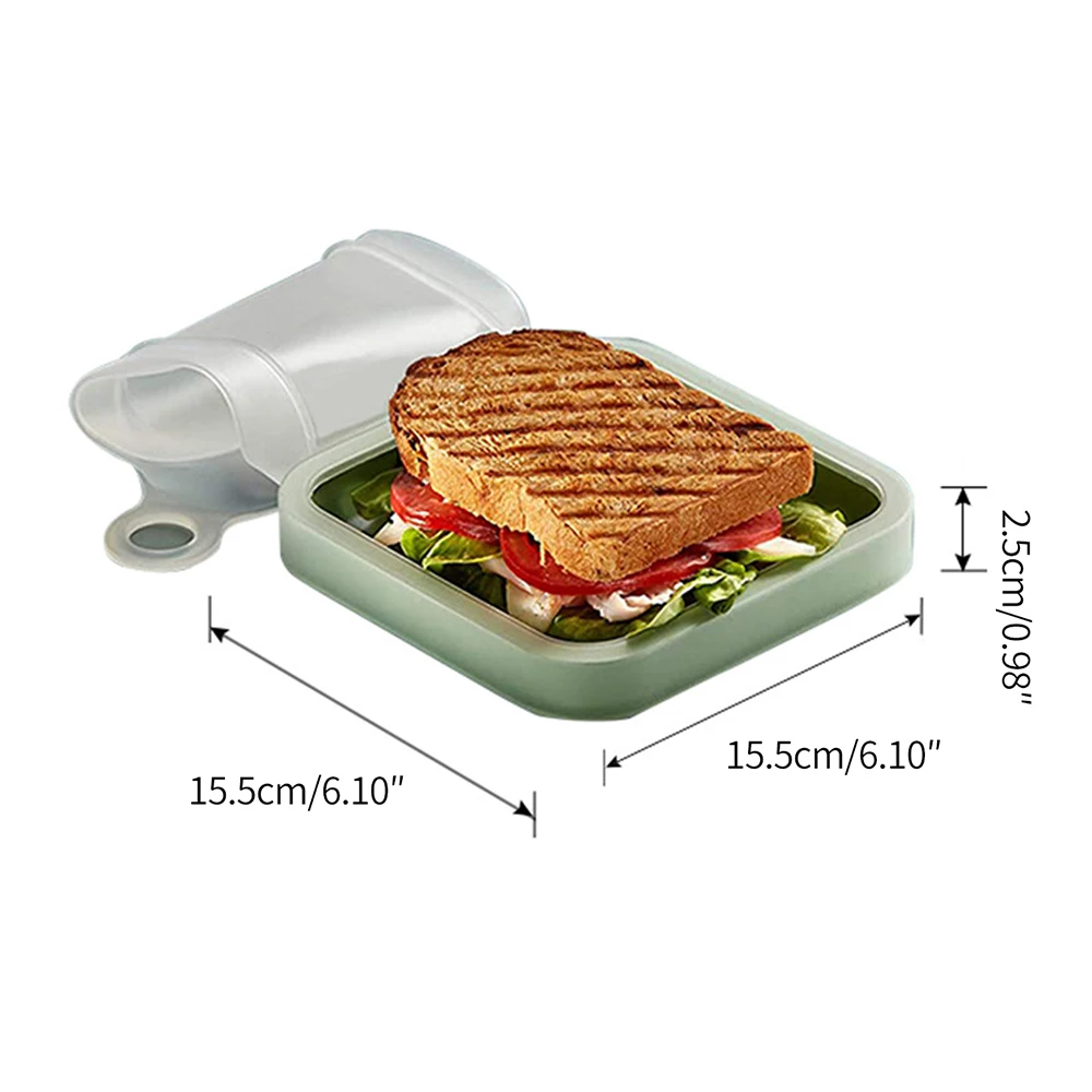 MdakeGo Contenitore Sandwich In Silicone Verde – Pranzo A Prova Di Perdite