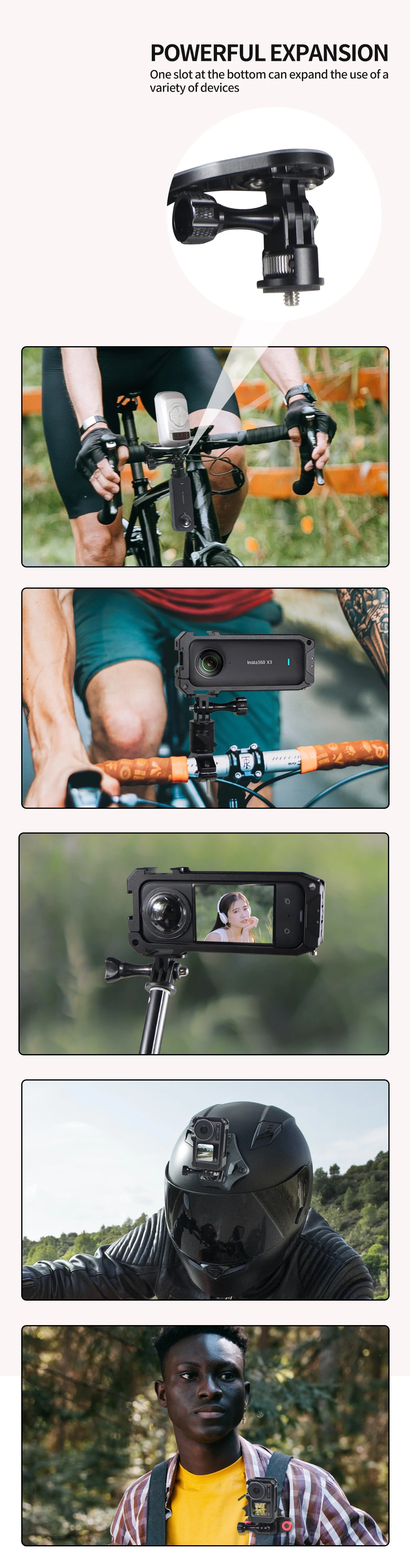 Aluminum Alloy M3 Mini Tripod Adapter Mount for GoPro DJI Action Camera Cage Acc