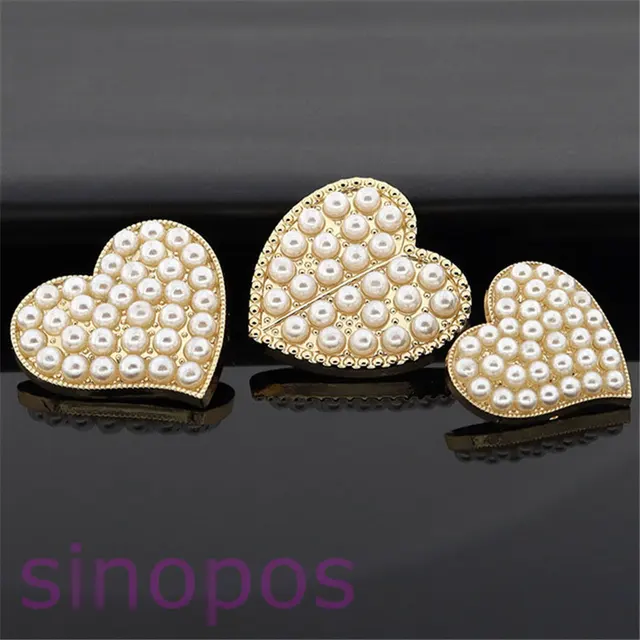 10pcs Peach shape fancy buttons for clothing designers, metal pearl inlaid  button for women's suit dress or skirt sewing, SP01 - AliExpress