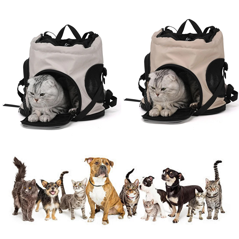 Lightweight Cat Bag Large Capacity Go Out Portable Pet Bag Carrier Breathable Portable Cat Dog Backpack Adjustable Strap