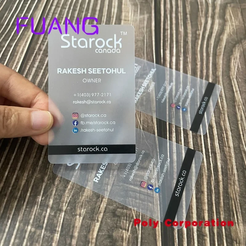 

Custom Custom Printed Logo Luxury Plastic Clear PVC Transparent Business Card
