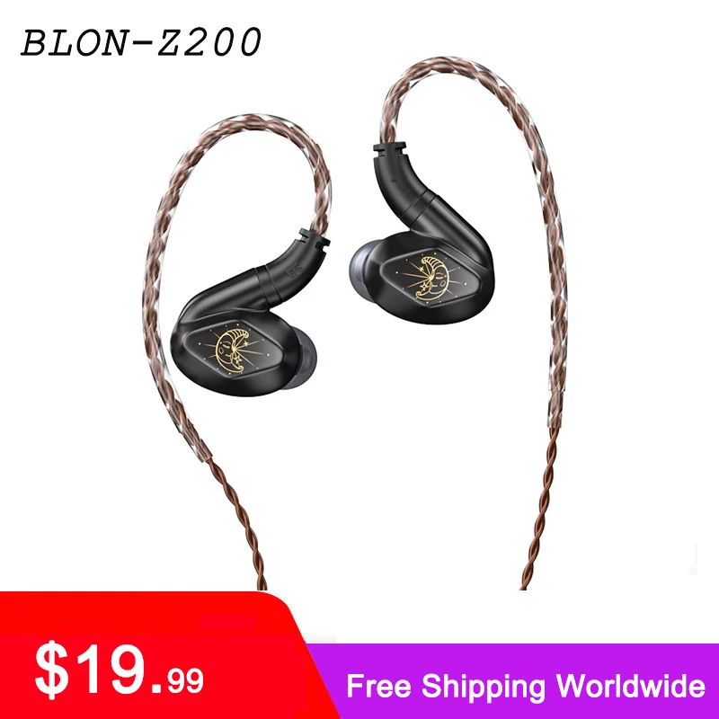 

BLON-Z200 10mm Carbon Diaphragm Dual-sound Cavity Structure HIFI In Ear Monitor Headphone Wired Earbuds Headset blon Z200 bl03