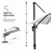 9' X 11.5' Patio Umbrella Outdoor Cantilever Rectangle Umbrella Aluminum Offset Umbrella with 360-degree Rotation fo 6