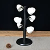 Bamboo Mug Hanging Display Rack Drinkware Shelf With 6 Hooks Tree Shape Wood Coffee Tea Cup Storage Holder Stand 3