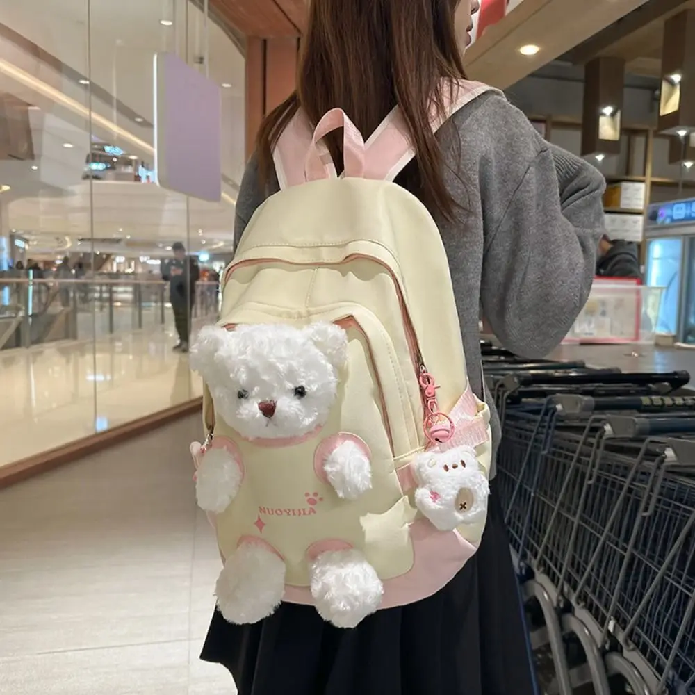 Zaino alla Moda a Forma di Orso, Borsa Scolastica Carina per Studenti, Leggera e Capiente, Adatta per Viaggi - immagine 2
