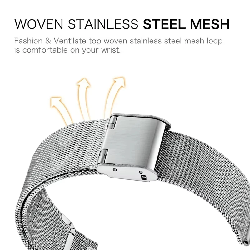 Stainless Steel Mesh Bracelet Watchband - Elegant Metal Accessory