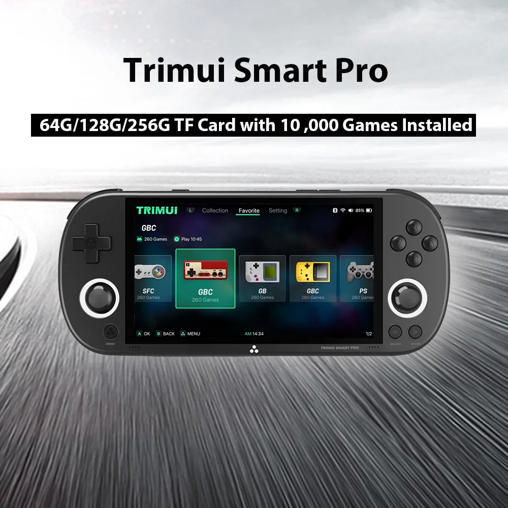 Tolex Trimui Smart Pro Console Di Gioco Portatile 4.96 "Schermo Ips Open Linux Source 5000Mah Batteria Wifi Simulator N64 Ps1 Boy Gifts