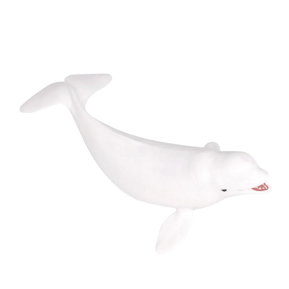 

1PC Simulation Sea Creature White Whale Model Plastic Ocean Animal Decoration Educational Toy for Home Shop White