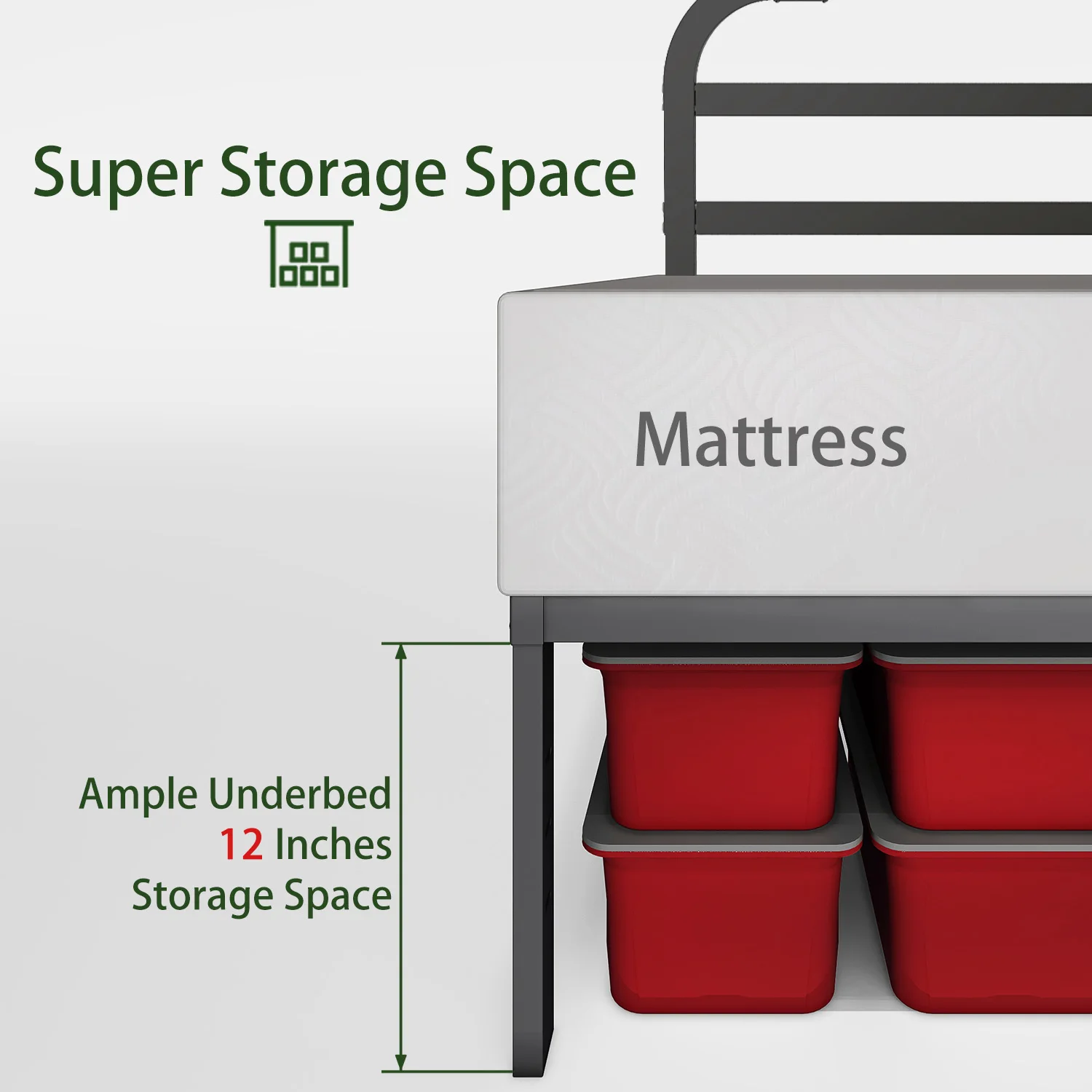 Heavy Duty Metal Bed Frame Headboard 3500 lbs Max Weight Capacity Metal Platform Easy Assembly Mattress Foundation bed frame