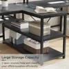 94.5" Office Computer Desk, 2 Person Gaming Desk with Storage, LED Lights, Keyboard Tray, Power Strip with USB & Monitor Stand 4