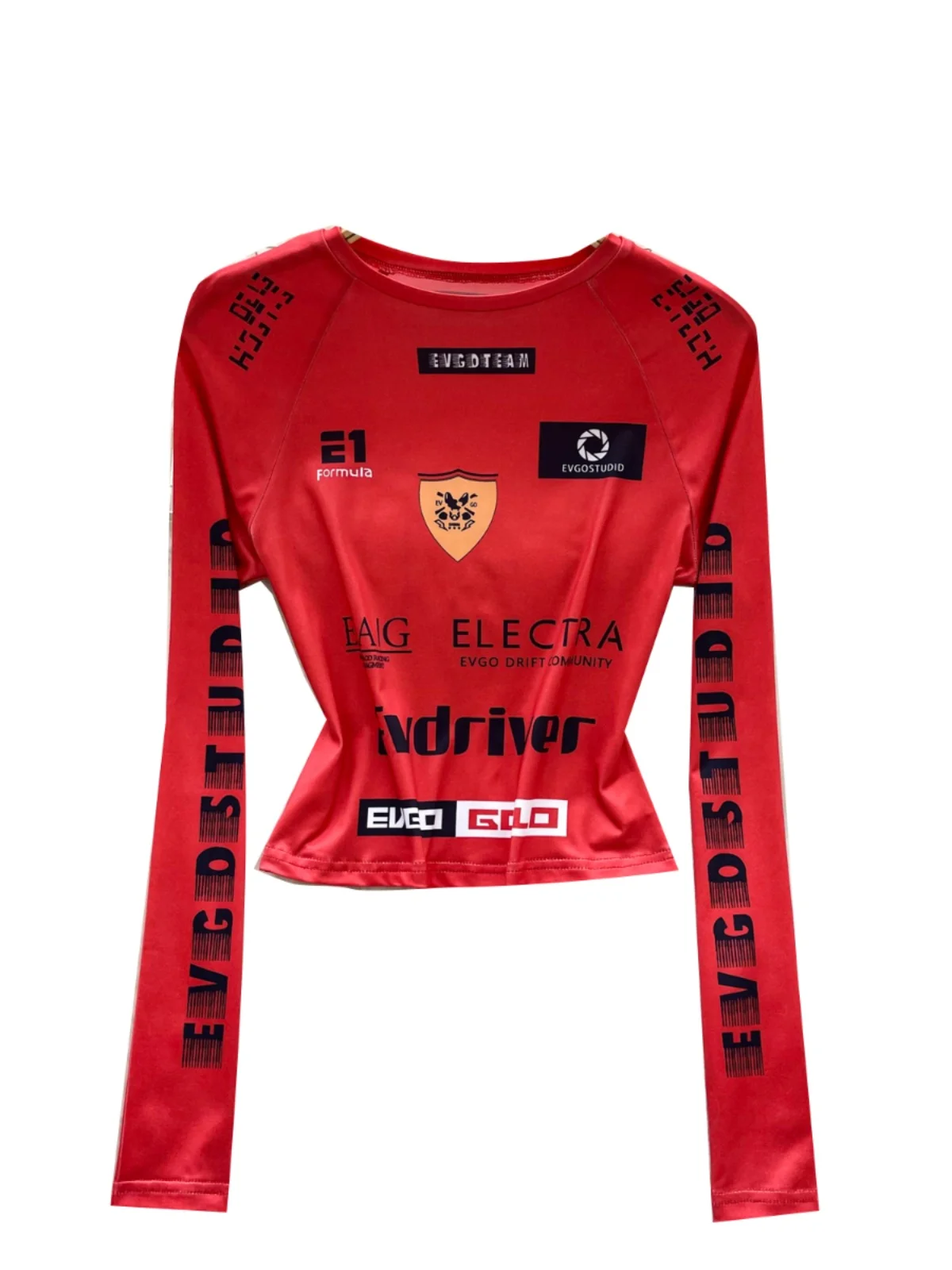 Slim Fit Long Sve Print T-irt Women's ort Sle Motorcycle Wind Pure Desire Base irt Commute Sle Korean Version