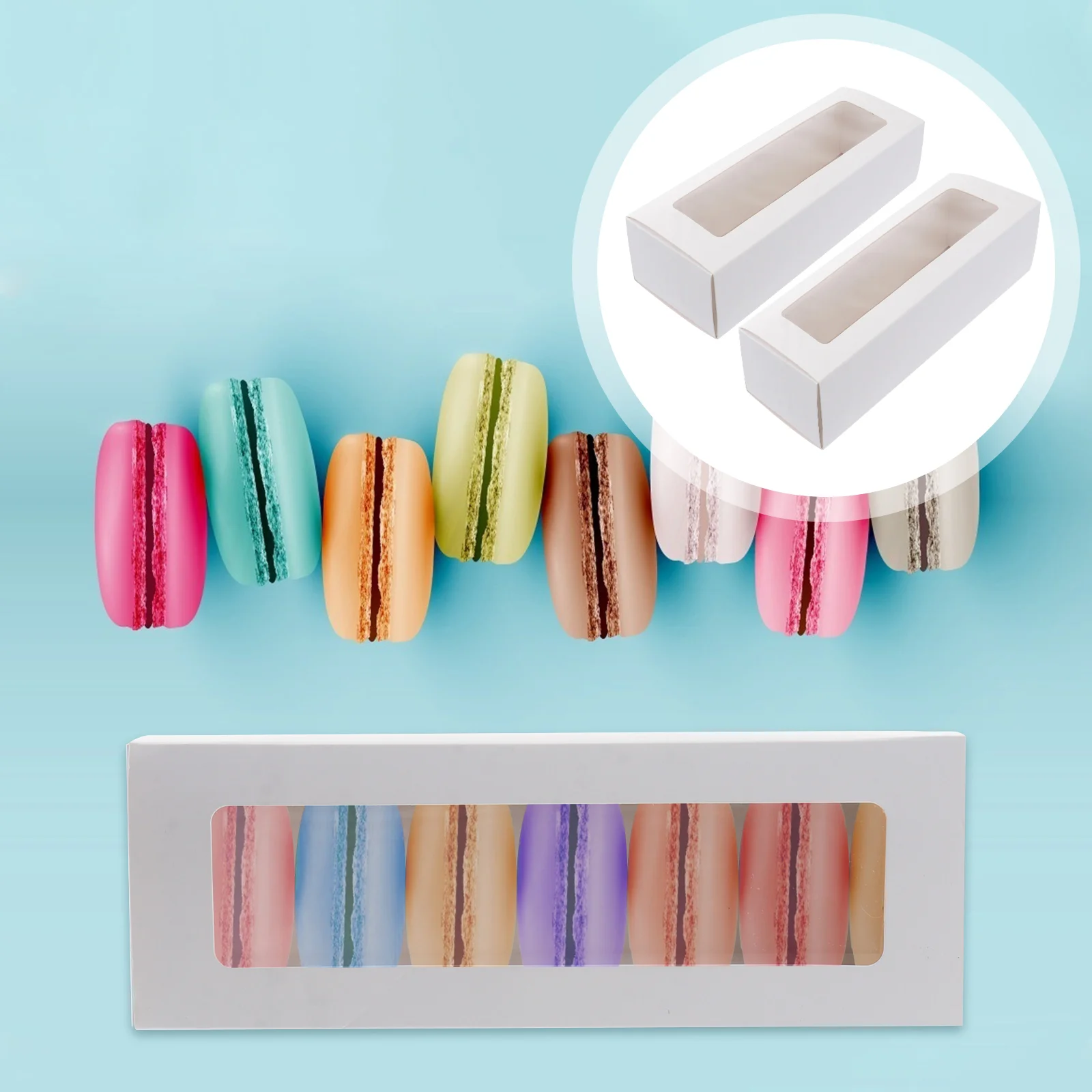 10 Pcs Windowed Cupcake Boxes Container Pastry Cardboard Macaron Containers Cookies