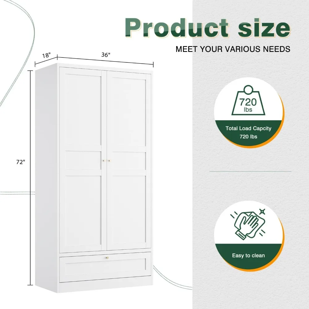 72" Metal Wardrobe Closet 3