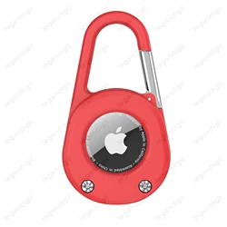 Enhanced Anti - Lost Protective Cover with Carabiner for GPS Tracker - Secure Holder for Keys and Backpack (Red)