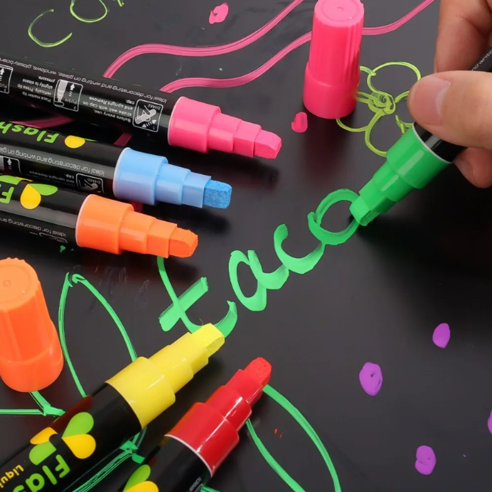 Highlighter Pen highlighter pen highlighter marker Colorful Liquid Chalk Erasable LED Highlighter Fluorescent Marker Graffiti Drawing For Whiteboard Glass Window