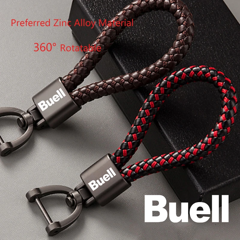 

For Buell 1125R 1125 R 125CR 1125 CR Accessories Custom LOGO Motorcycle Braided Rope Keyring Metal Keychain