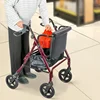 Elderly Shopping Cart with Backrest - Four-Wheeled Portable Walker, Rehabilitation Trolley with Comfortable Seating 5
