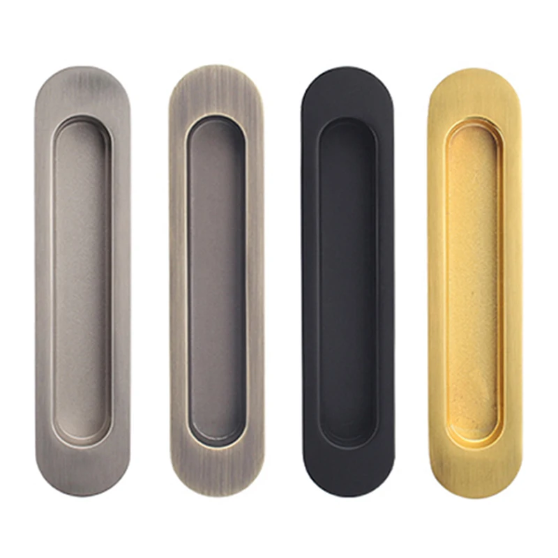 

1Pair European American Recessed Sliding Door Handles Invisible Hidden Barn Balcony Wood Door Handles Flush Push Pull Handles