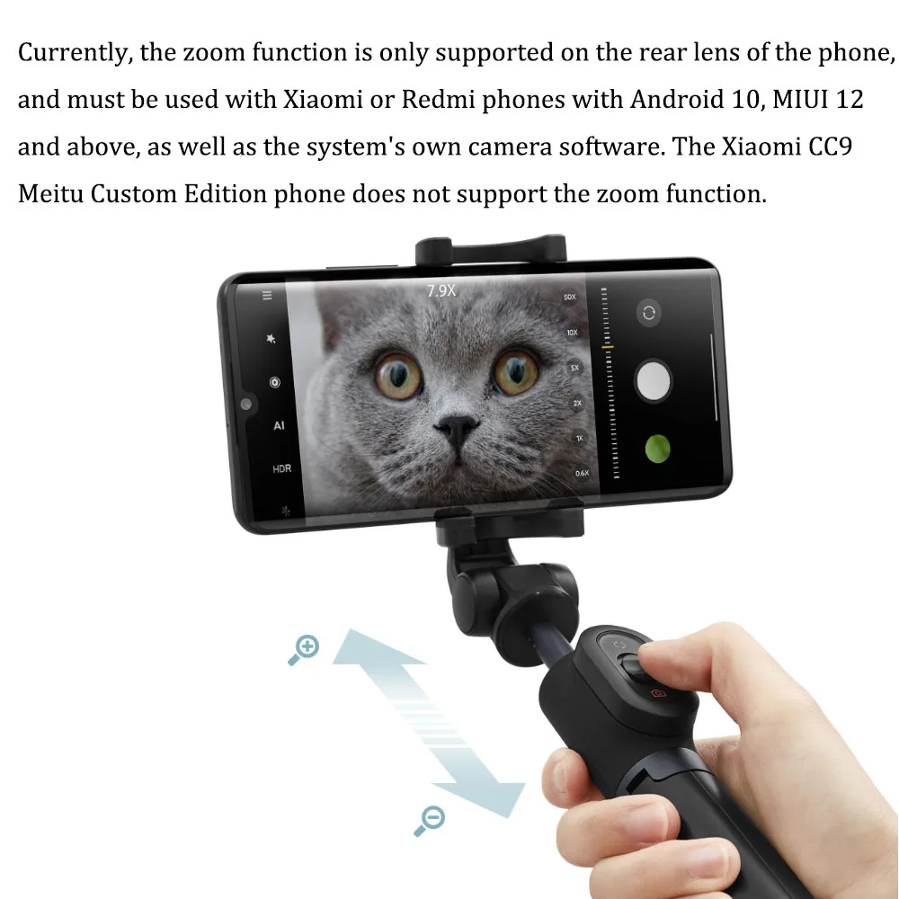 Xiaomi Zoom Tripod Selfie Stick Bluetooth-compatible Remote Foldable Extendable Monopod for iOS Android 360° Rotatable images - 6