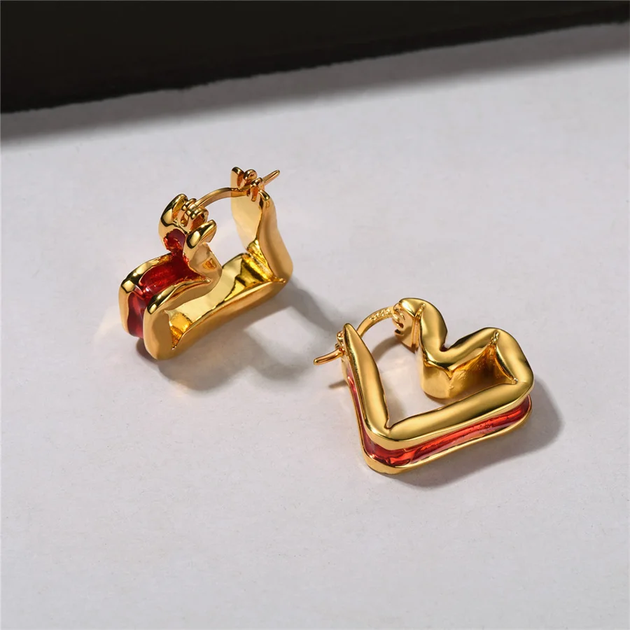 

Модные нишевые дизайнерские трехмерные серьги-капли с глазурью в виде сердца для женщин S925 Серебряная игла светильник Роскошные модные ювелирные изделия высокого класса