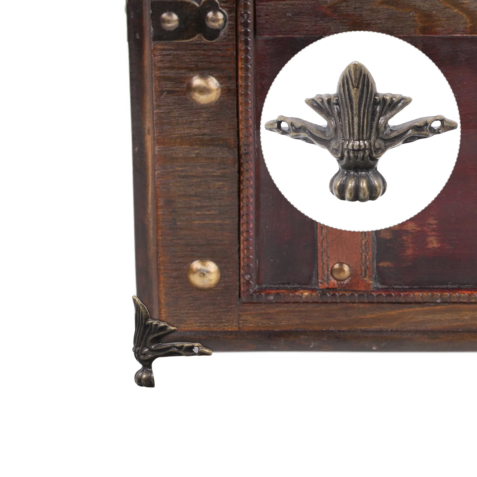 

Antique Corner Bracket Zinc Alloy Jewelry Box Feet Legs Wooden Case Support Feet Protector Fitting Furniture Hardware