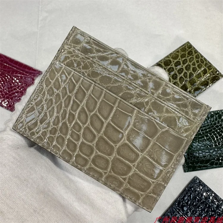 

Ручная работа, восковая нить, блестящий нильский крокодил, живот, зажим для сумки для мужчин и женщин, мульти-карта, искусственная визитница, сумка 45