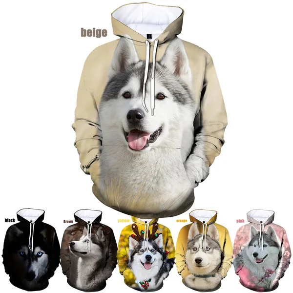 

New Fashion Funny and cute Siberian husky dog 3D printed hoodie Siberian Husky Dogs Print Men Women Casual Hoodies size XXS-4XL