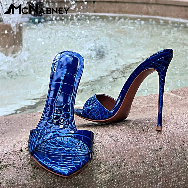 Cobalt Blue Platform Peep Toes Wedding Shoes from Charlie Co Shoes -  hitched.ie