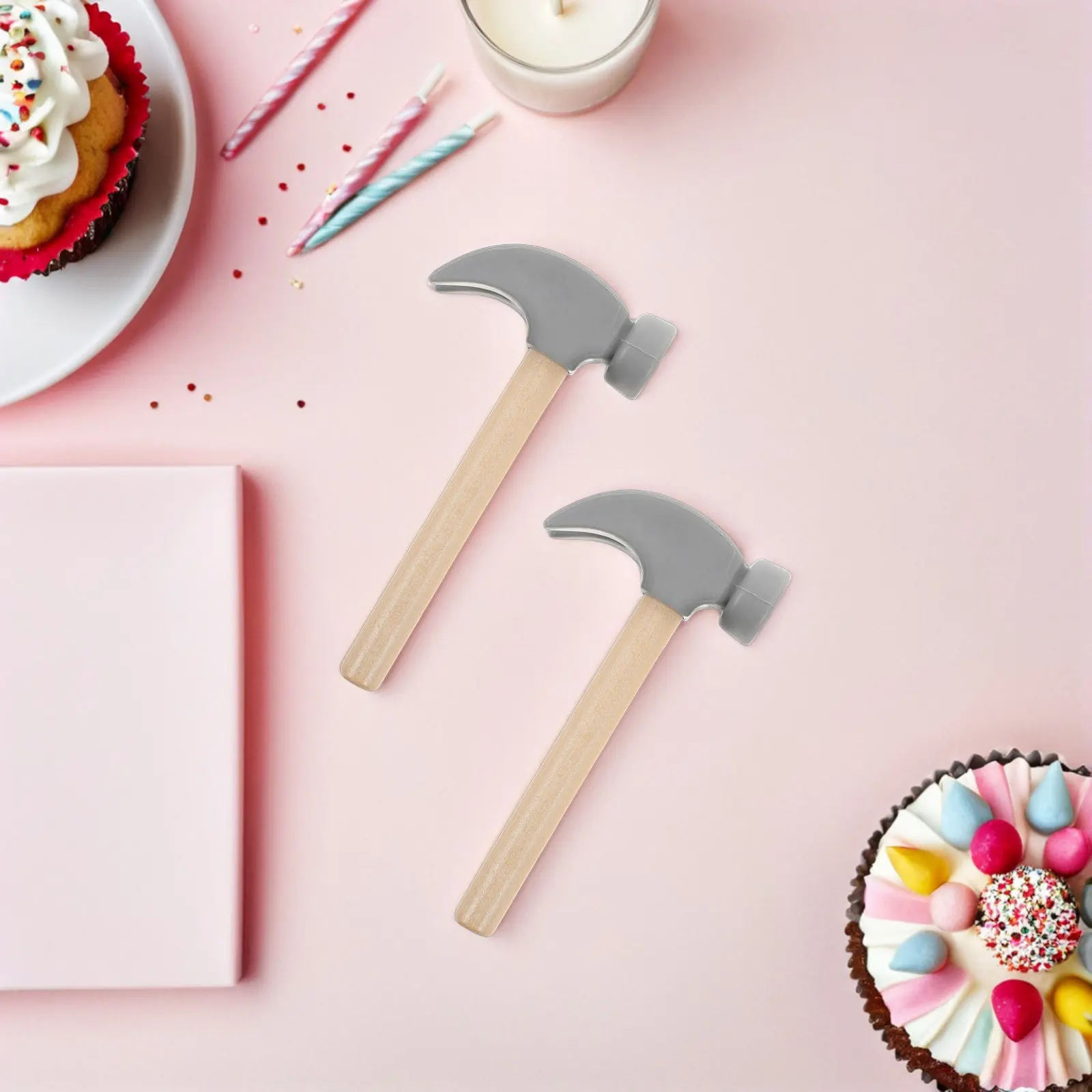 어린이를위한 5Pcs 현실적인 나무 망치 세트 건설 유지 보수 역할 놀이 해산물 조개류 깨기 교육용