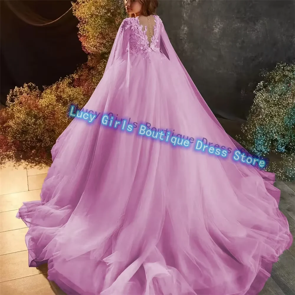 Elegant White Flower Girl Dress Tulle Fluffy First Communion Gowns Lace Printing Princess Wedding Party Ball Kids Birthday Gowns 4