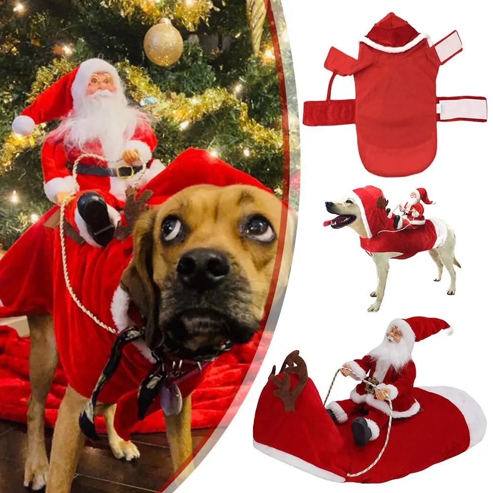 

Веселая Женская одежда с Санта-Клаусом для верховой езды, женская одежда для домашних животных, Рождественская Одежда для собак, костюмы для большой собаки, маленький D C5V3