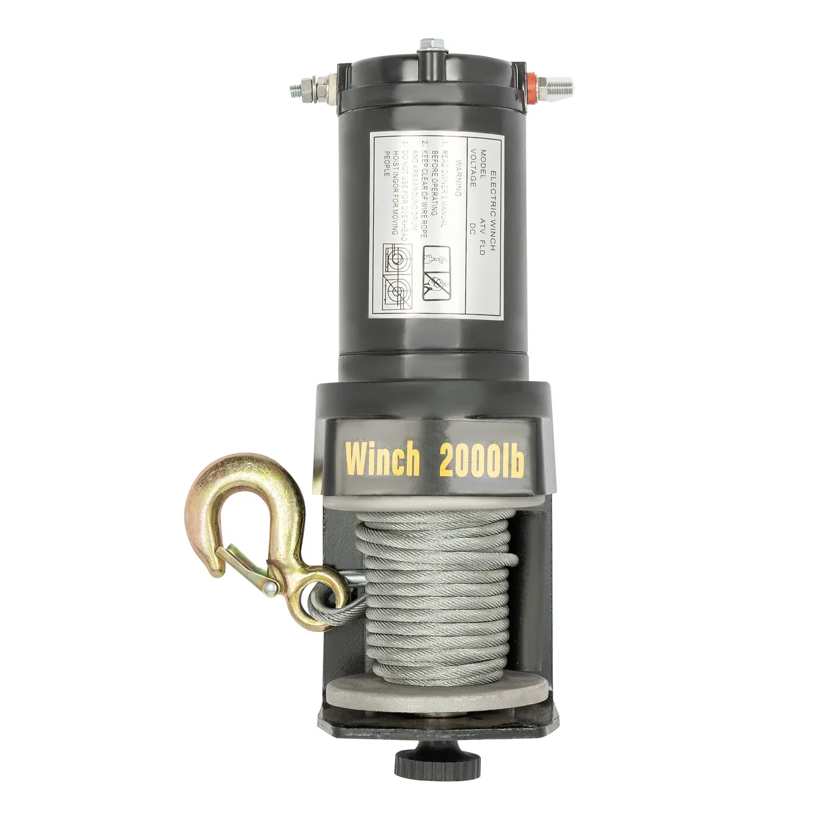 DC12V 0.4KW Electric Lifting Device 1984lbs Horizontal 440lbs Vertical Load for Off-Road ATV Self-Rescue in Snow Swamp Sand