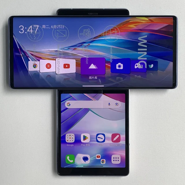 LG WING 256GBイリュージョンスカイ 本体 LM-F100TM LG Wing 5G LM-F100TM F100N F100VM 256GB+8GB 64MP Unlocked
