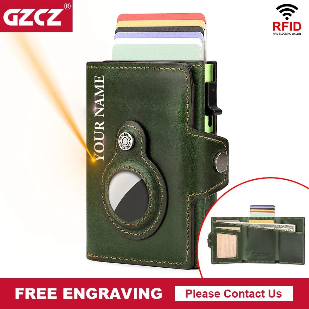 

Роскошный кошелек с Apple AirTag, держатель для кредитных карт из натуральной кожи, тонкий RFID-держатель для карт с защитой от всплывания и карманом для монет