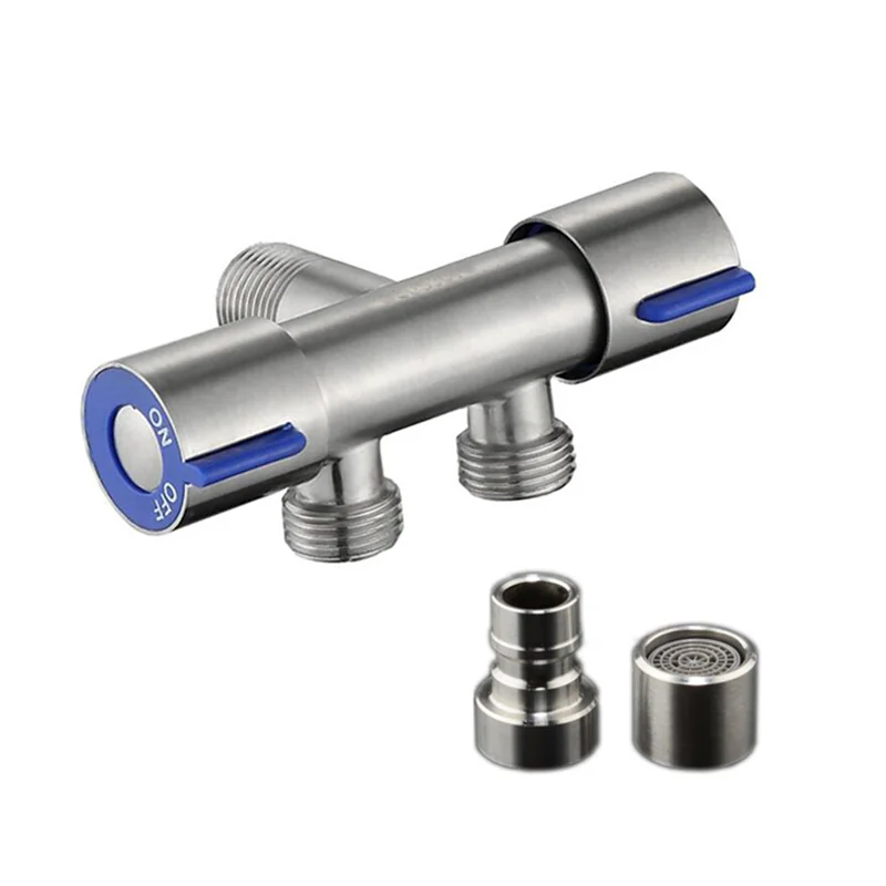 

G1/2 Water Diverter 2 way Valve Nozzle Stainless Steel Washing Machine Faucet Dual Control Toilet Bibcock Laundry Mop Pool