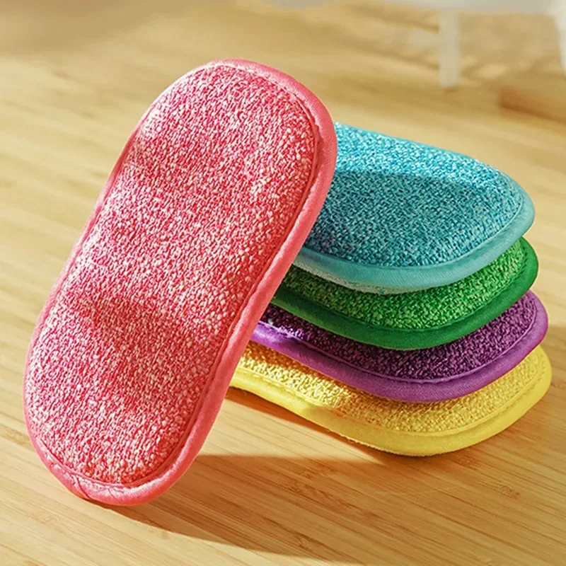 

1PCS Scrub Sponges for Dishes Non-Scratch Microfiber Sponge Non Stick Pot Cleaning Sponges Kitchen Tools Wash Pot Gadgets