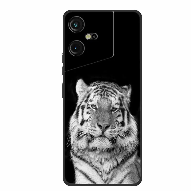 Luxury Soft Silicone TPU Phone Back Cover with Animal Wolf Design