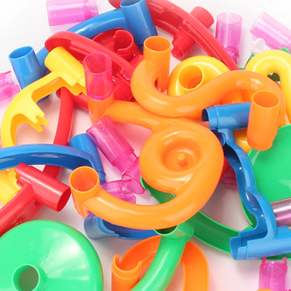 Marble Run Race Track Building Blocks Kids 3D Maze Ball Roll Toy DIY Marble Run Race Coaster Set 50/105/109/133pc Christmas Gift