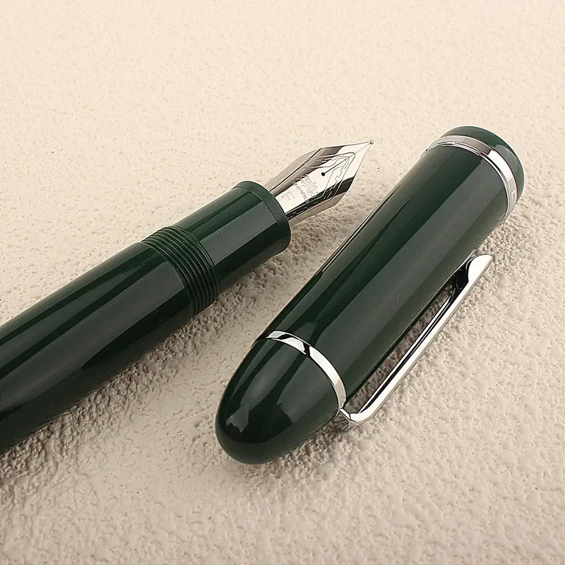 JinHao X159 Fountain Pens Metal Gold Clip EF 0.38mm F 0.5mm Nibs Acrylic School Office Supply Business Writing Pen Green 4