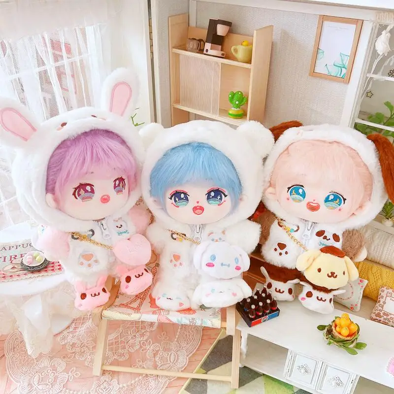 

New Arrival Soft Plush Cats Doll Clothes Jumpsuits Set for 20cm Doll Clothes Clothing Outfits Cosplay Suit