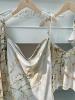 Women's Elegant Floral Print 5-Piece Loungewear Set Comfortable Versatile Daily Home Leisure Pajamas Fashion - Image 5