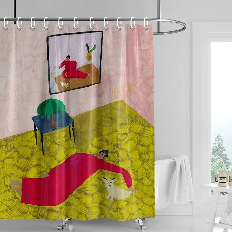 Tenda Da Doccia In Tessuto Spesso 170x180 Cm - Motivo Venere Artistico, Impermeabile, Con Occhielli In Acciaio